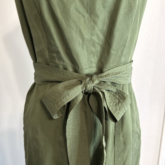 BANANA REPUBLIC Olive Green Jumper Romper Belt sz 2P 2 Petite Cropped Work Party - Picture 4 of 7